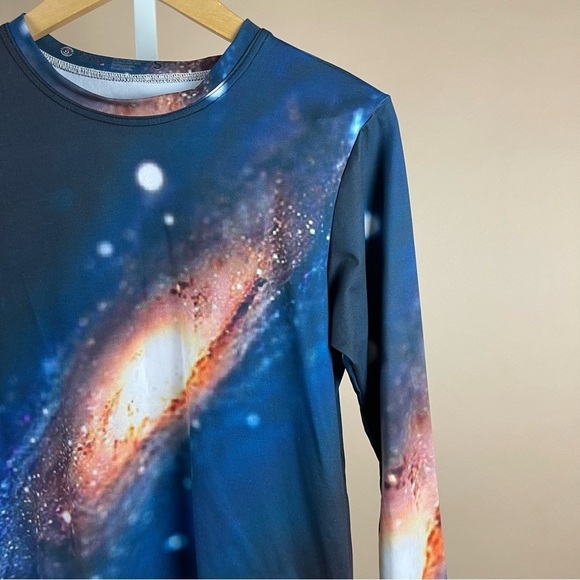 Yizzam Mens Small Galaxy Space Long Sleeve Shirt Graphic Print Hippie Nature - Picture 5 of 5